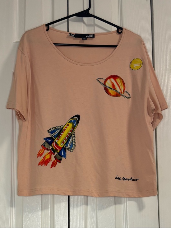 Love Moschino Tops - Live Moschino Space Graphic Boxy Tee / US size 8